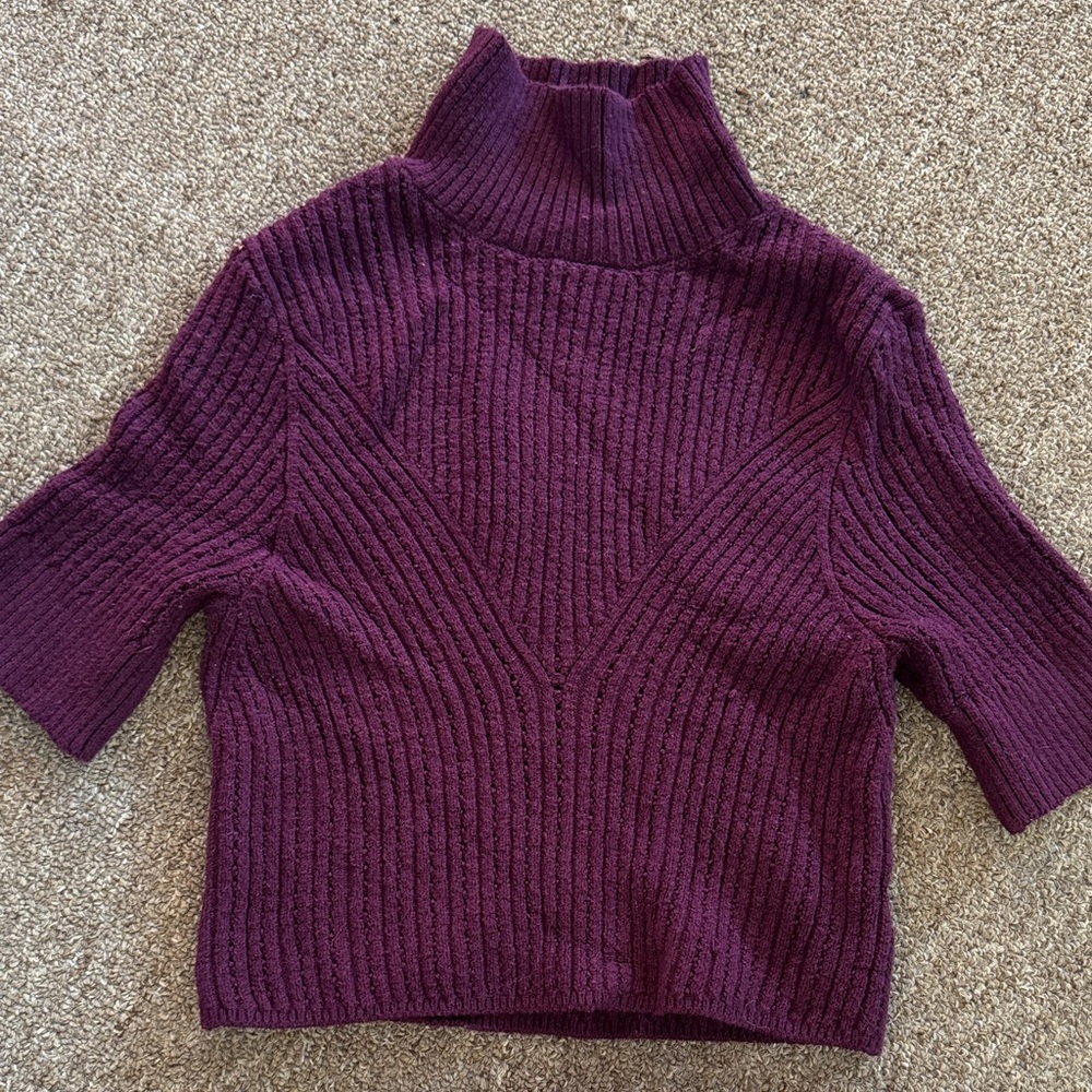 Free People Deep Purple Cowl Neck Sweater